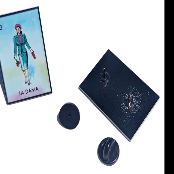 La Dama Pin Loteria Pin For Caps Clothing Enamel Badge Mexican Game Pin Lady Pin - Picture 2 of 5